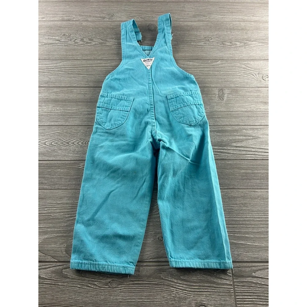 Vintage OshKosh Bgosh Sky Blue Corduroy Overalls Toddler Size 3T Pants Blue